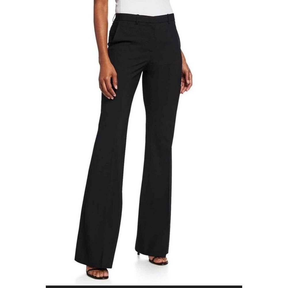 Theory Emery Tailor Womens Trousers Wide Leg Pants Sz 2 Wool Blend Preppy - Picture 12 of 13